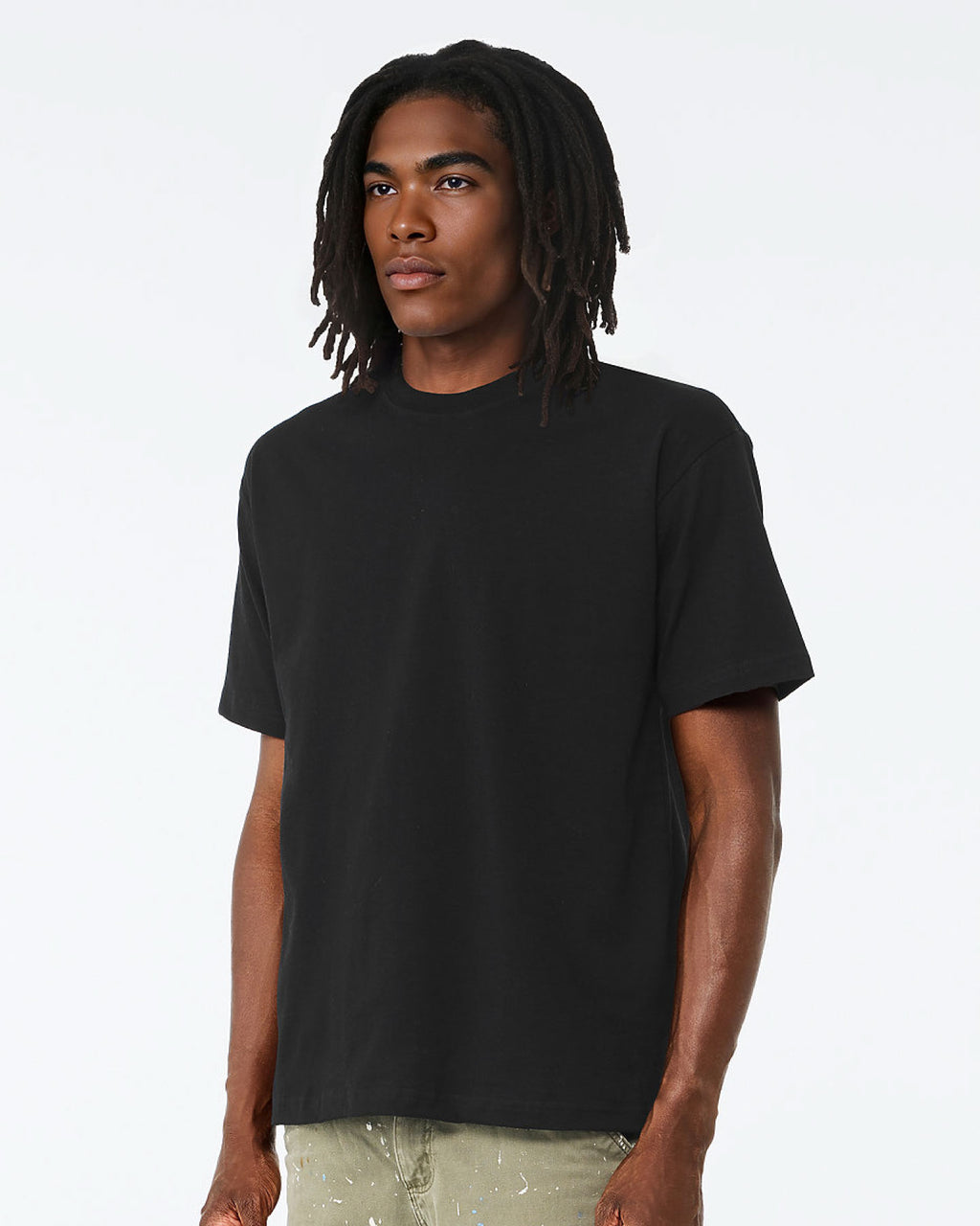 MAN WERANG BLACK SHIRT SIDE VIEW.