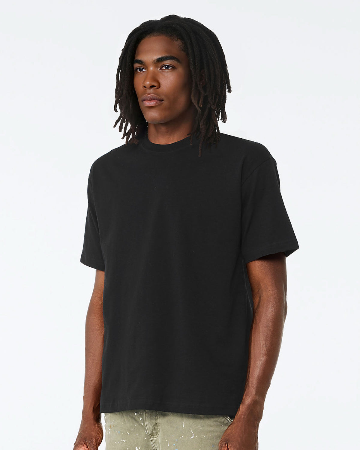 MAN WERANG BLACK SHIRT SIDE VIEW.