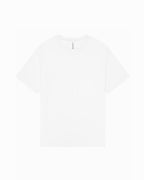 A plain white short-sleeve crewneck t-shirt shown flat against a white background.